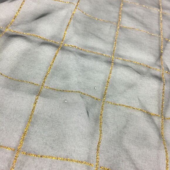 Vintage 100% Polyester Scarf 27x27” Square Black Metallic Gold Shear Purse Wrap - Picture 4 of 7